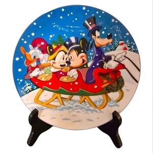 1988 Disney Character "Warm Winter Ride" Annual Collector Plate